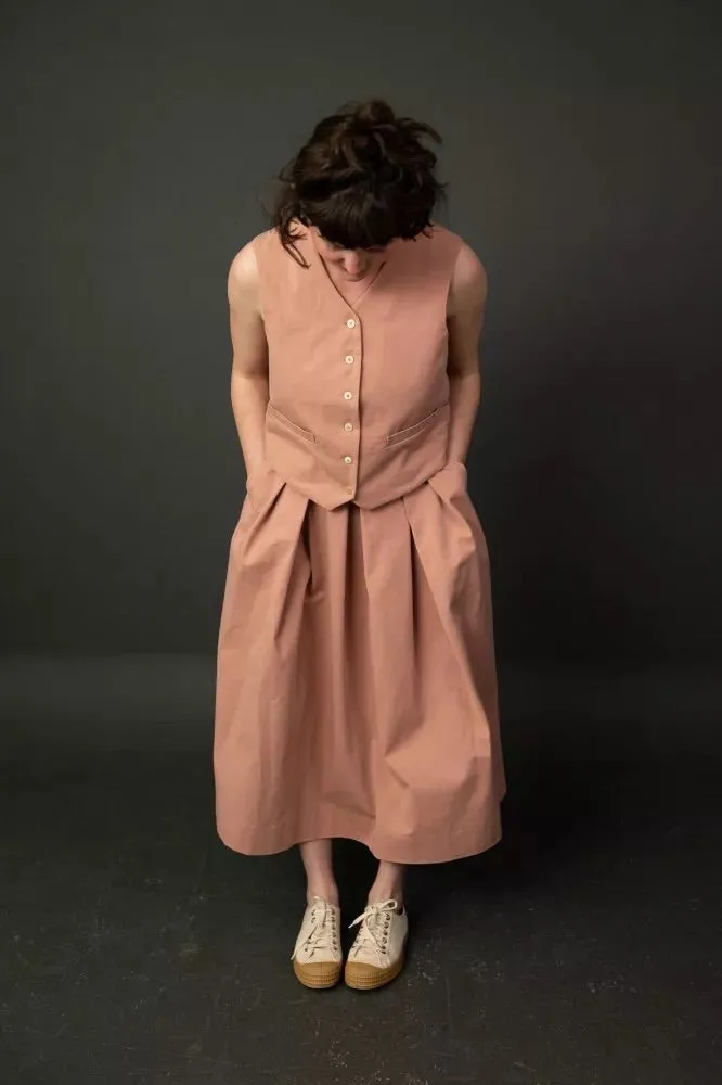 8oz Organic Sanded Twill, Effie Pink