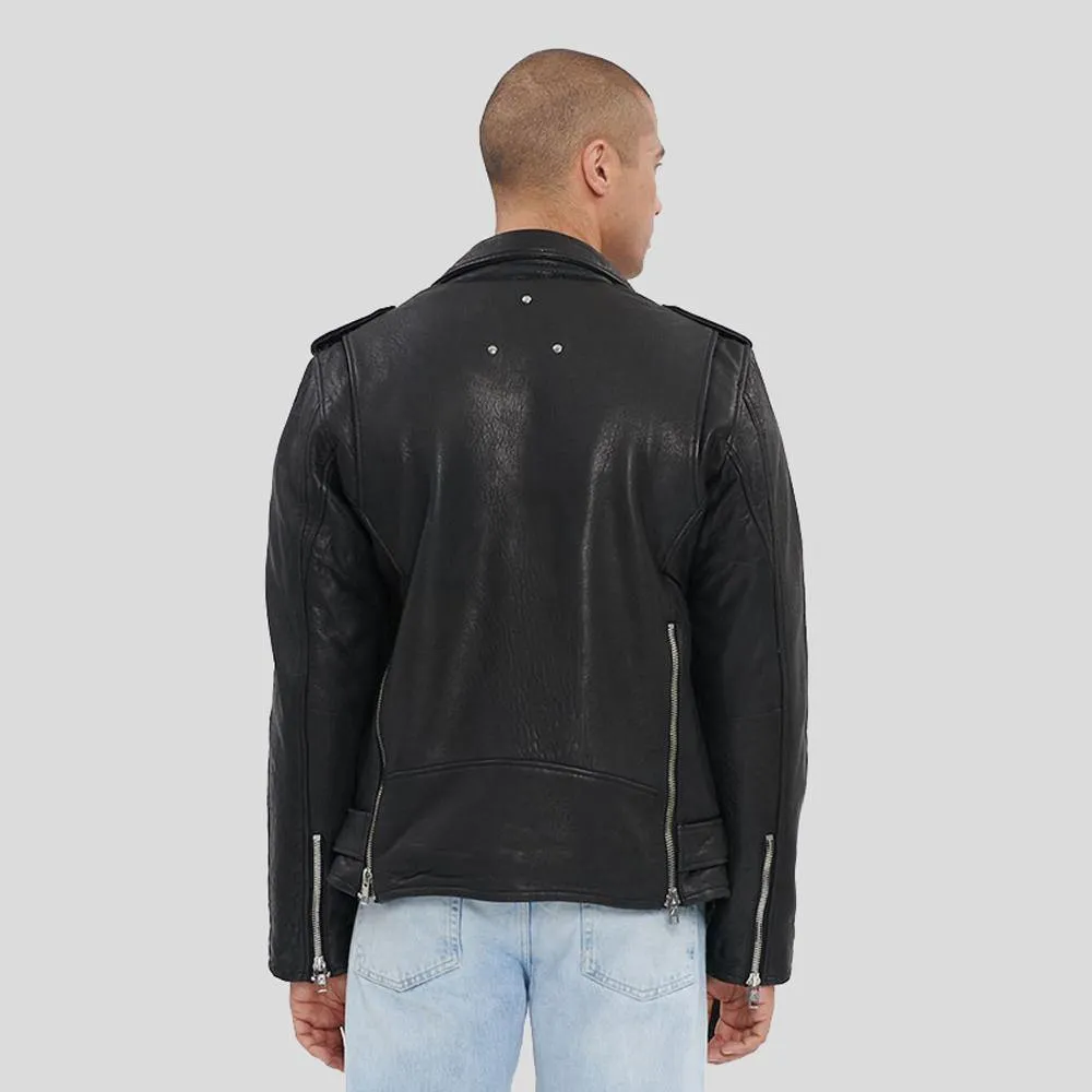 Adiv Black Motorcycle Leather Jacket