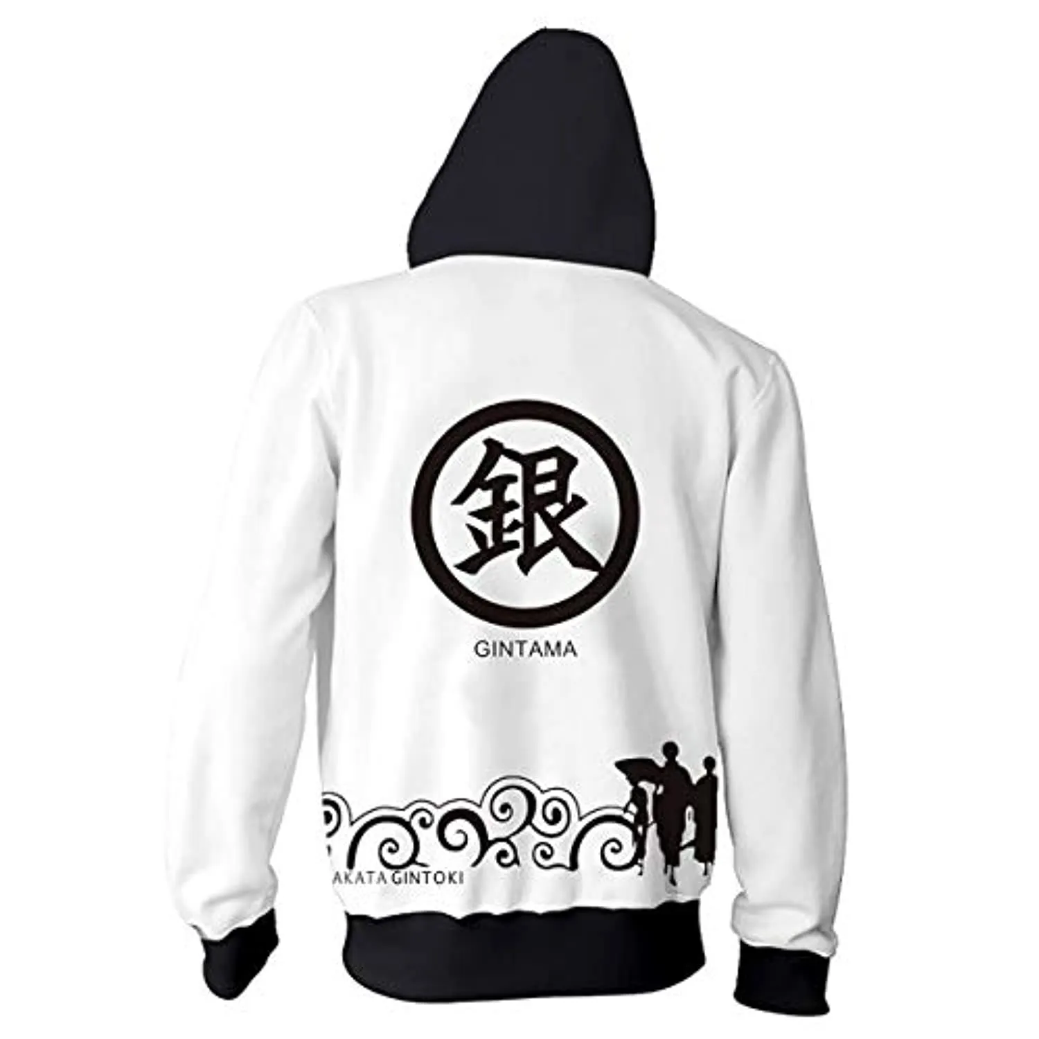 Anime Gintama Jacket - 3D Print Zip Up Hoodie with Front Pocket