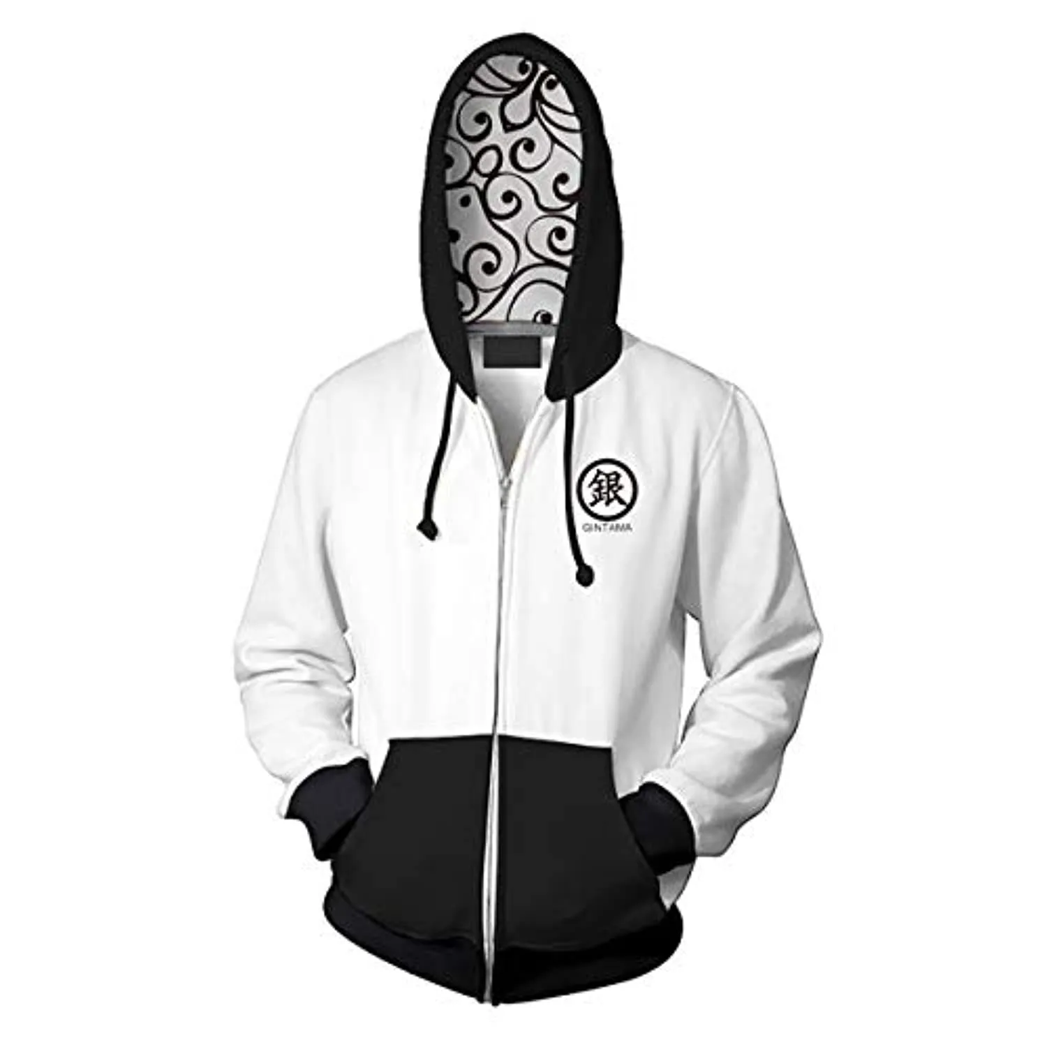 Anime Gintama Jacket - 3D Print Zip Up Hoodie with Front Pocket