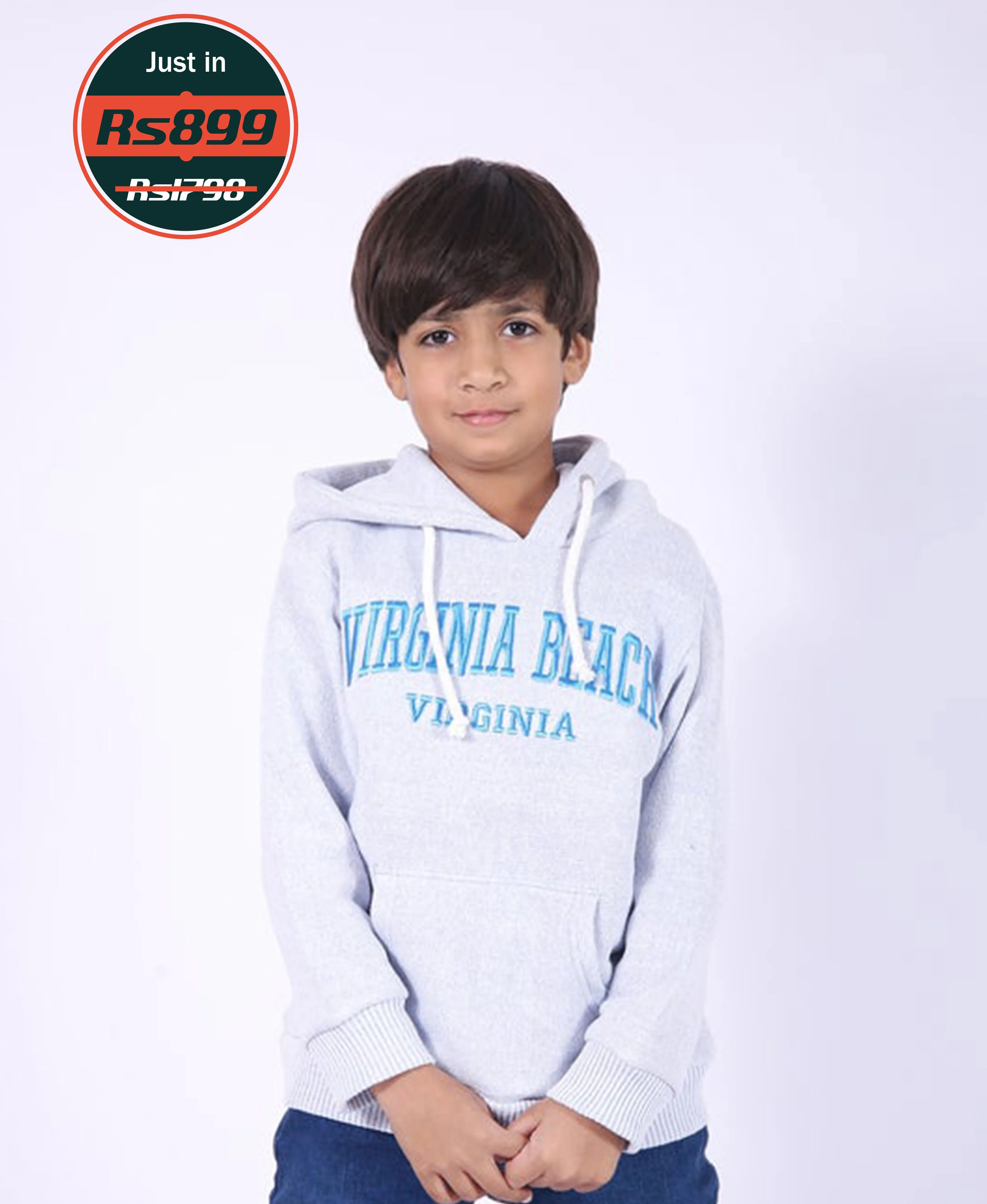 Boys Embroided Pullover Hoodie