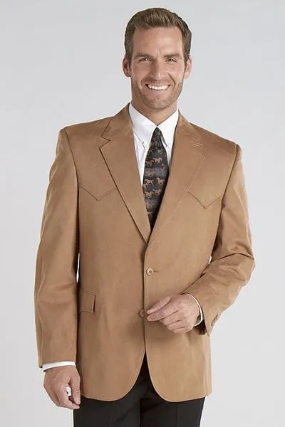 Circle S Mens Camel 100% Microsuede Big Houston Western Jacket Blazer 58 RX