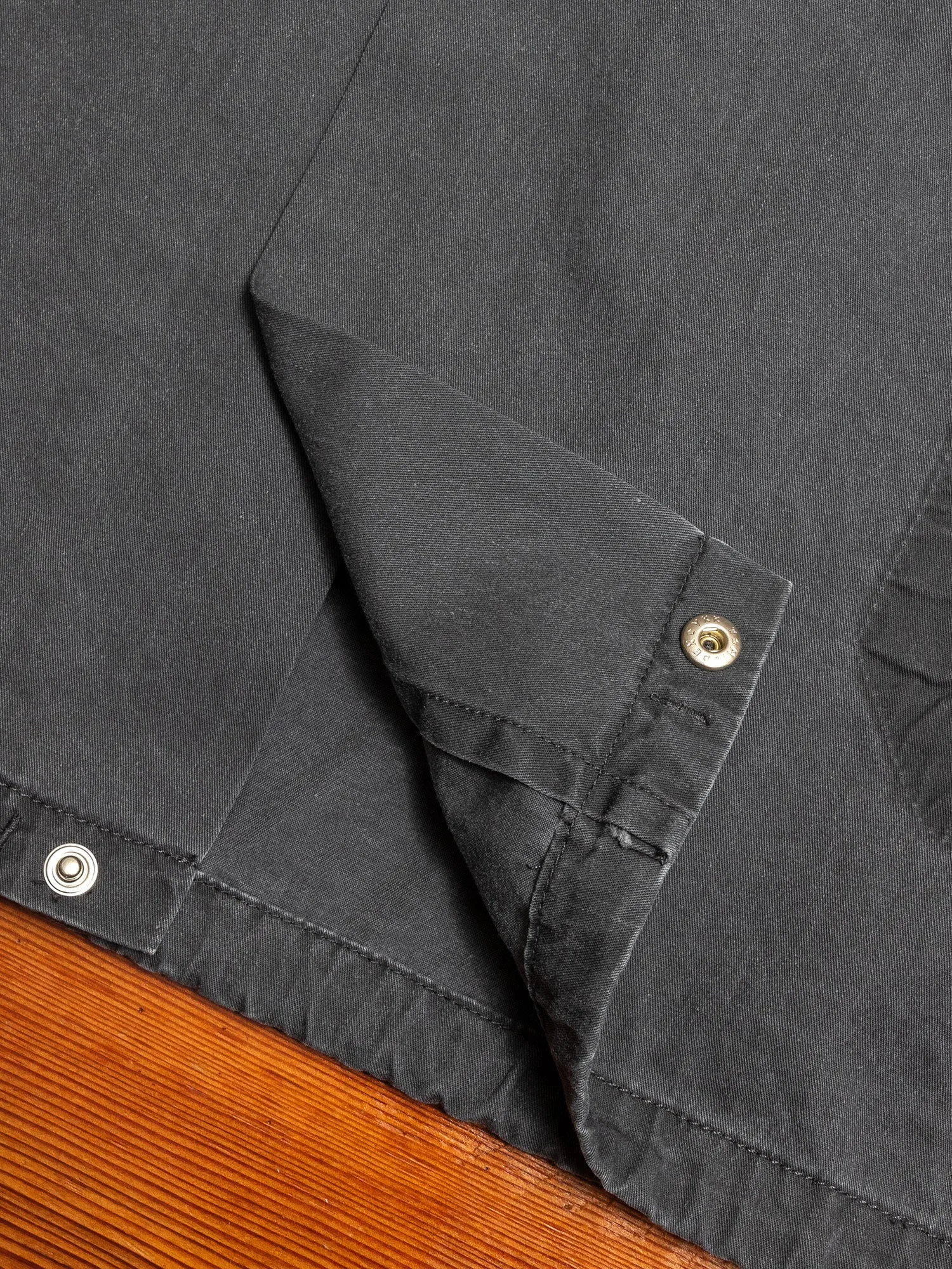 Cotton Poplin Frame II Snap Overshirt in Black