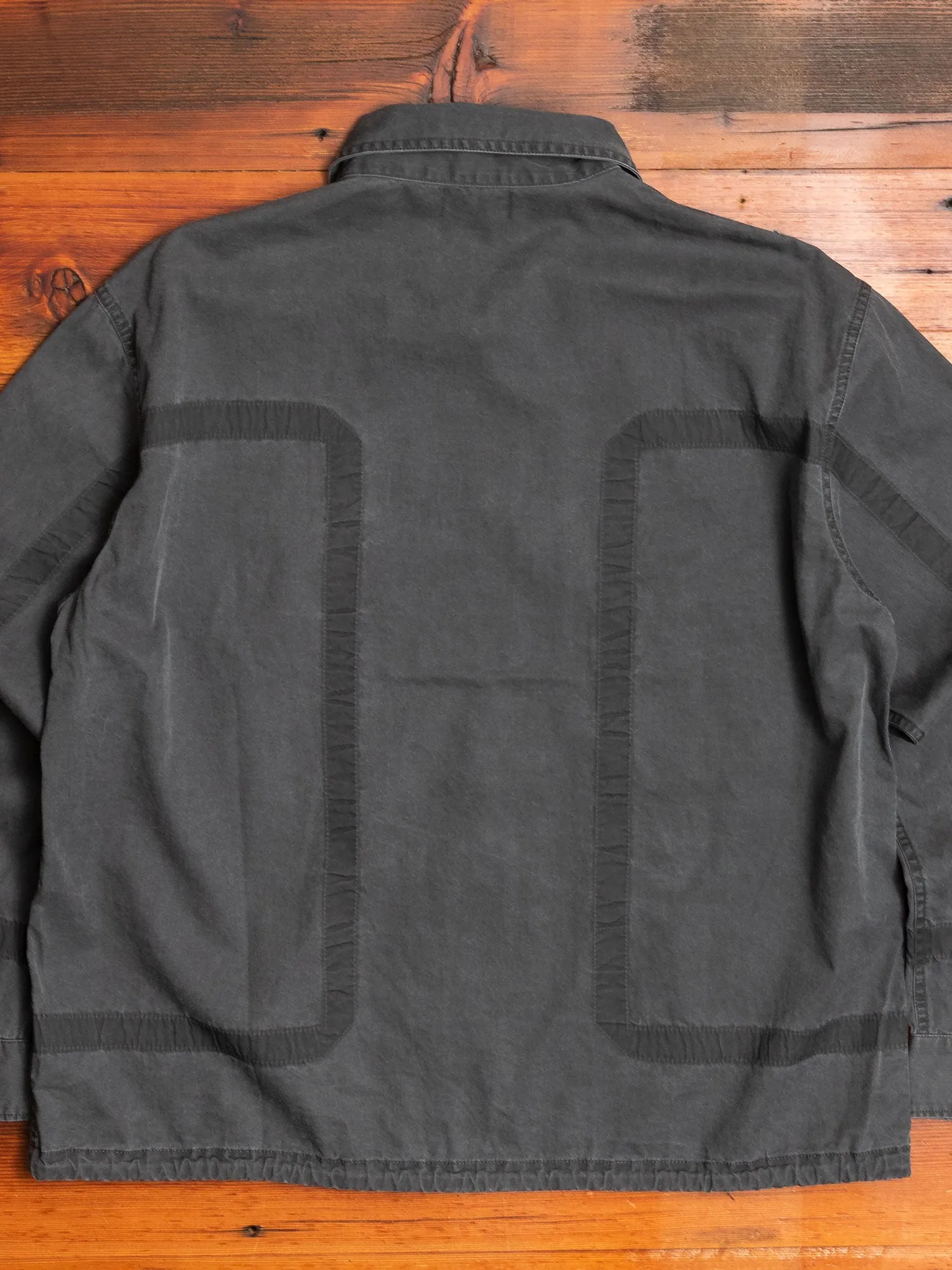 Cotton Poplin Frame II Snap Overshirt in Black