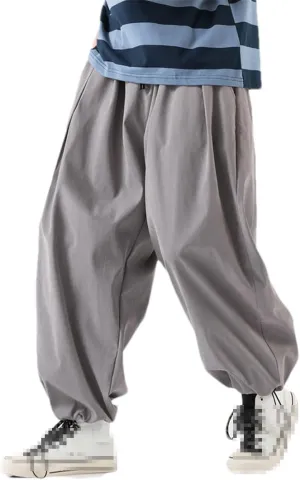 Disimlarl MenS Drawstring Harem Pants Baggy Jogging Pant Japanese Crotch Wide Leg Loose Trousers