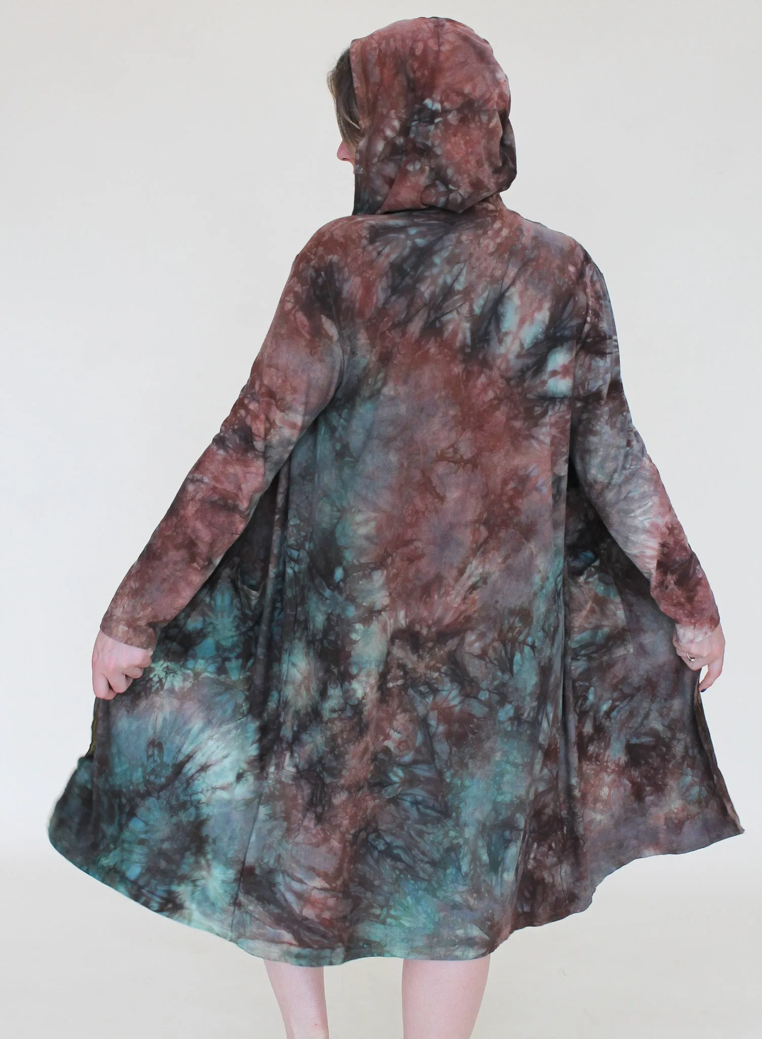 'Druzy Chrysocolla' Hooded Cardigan