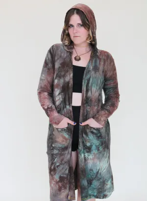 'Druzy Chrysocolla' Hooded Cardigan