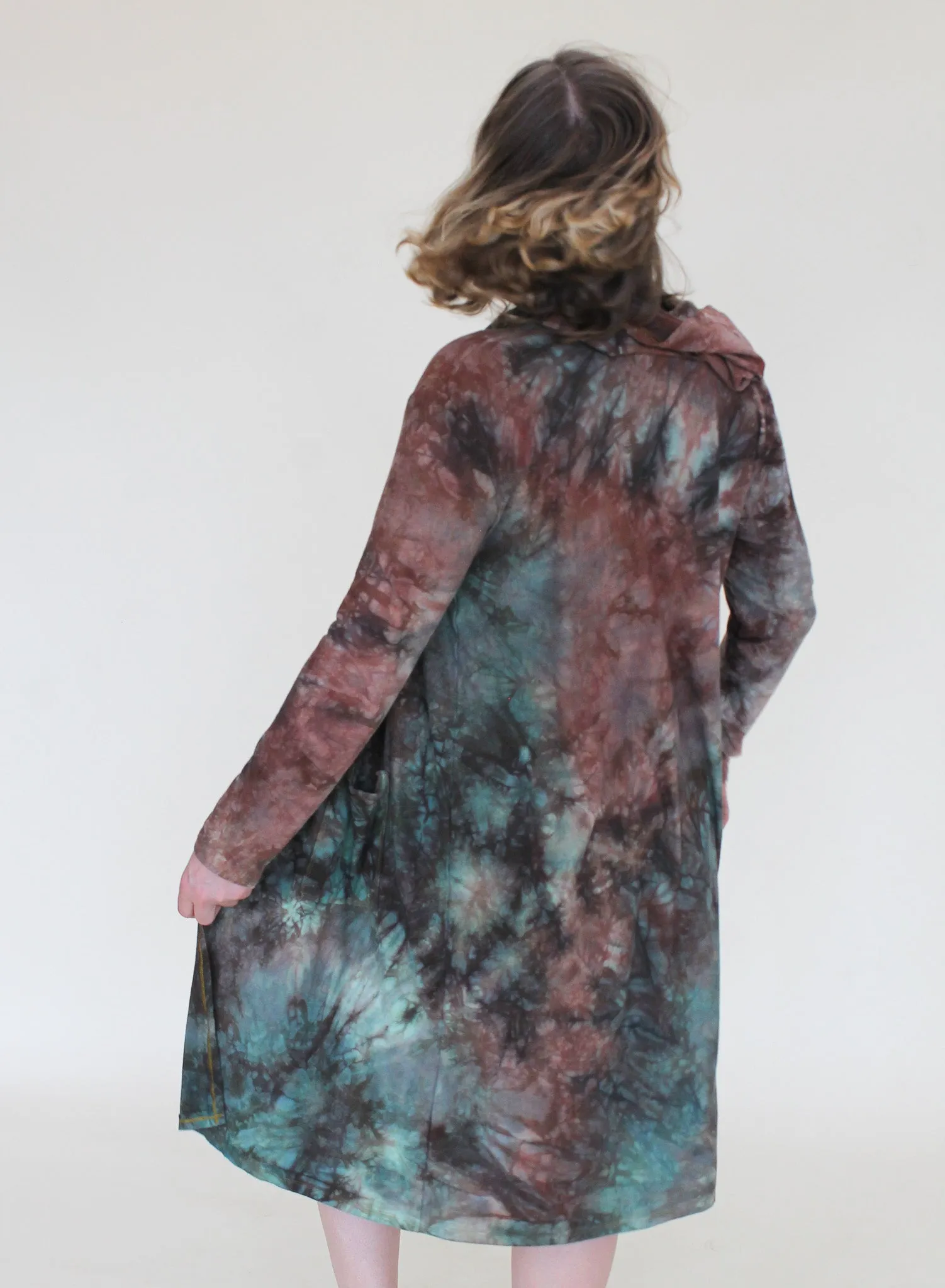 'Druzy Chrysocolla' Hooded Cardigan