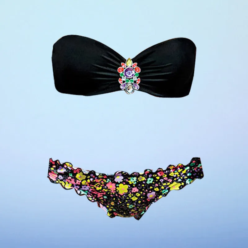 Fishion Sexy Women's Floral Bikini Set Bathing Suit Triangle Swim Suit Swimsuit