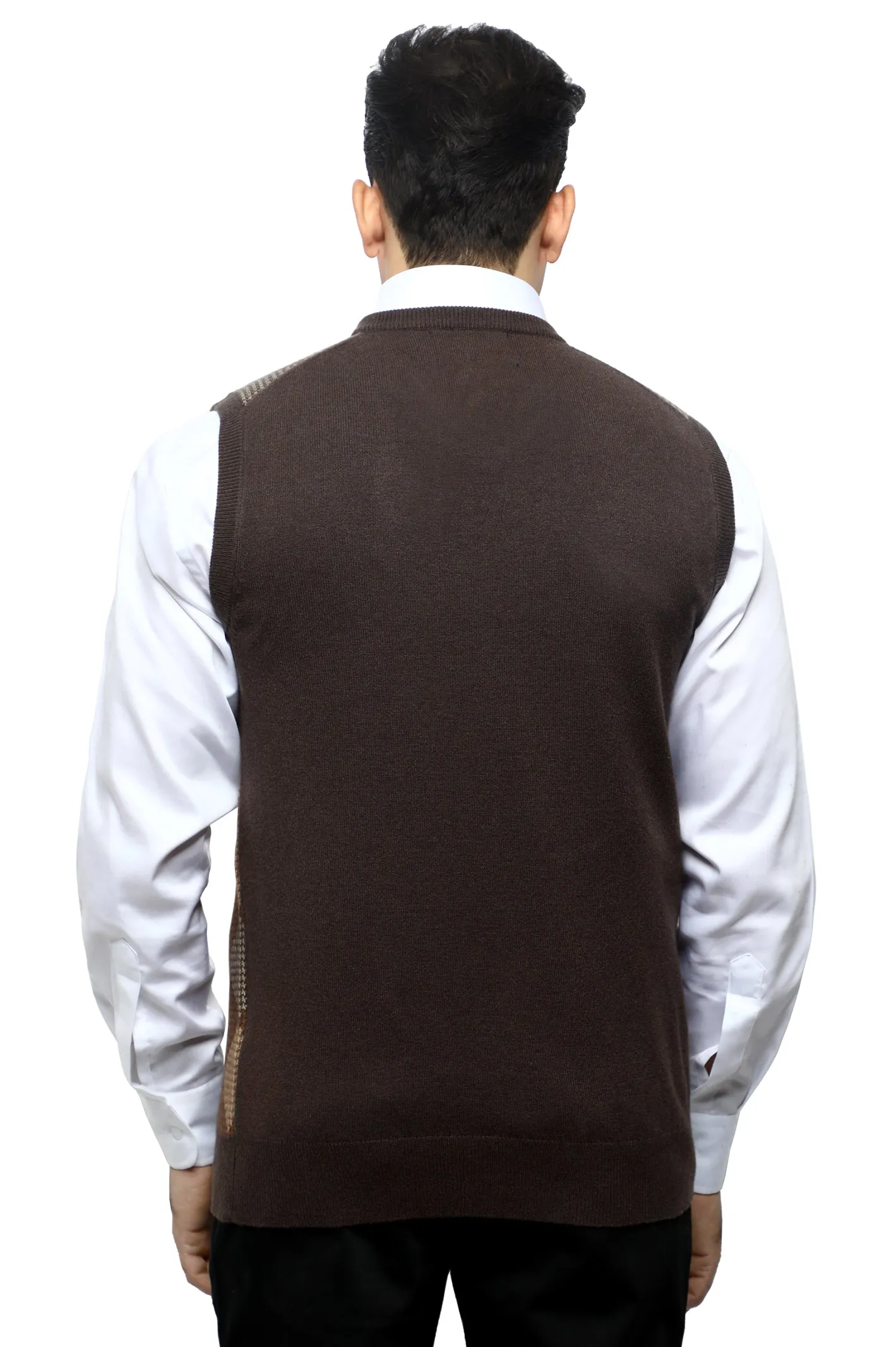 Gents Sweater (Sleeveless) In Brown SKU: SA563-BROWN