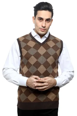 Gents Sweater (Sleeveless) In Brown SKU: SA563-BROWN
