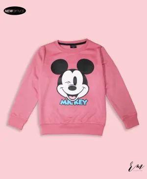 Girls Mickey Sweatshirt (Pink)