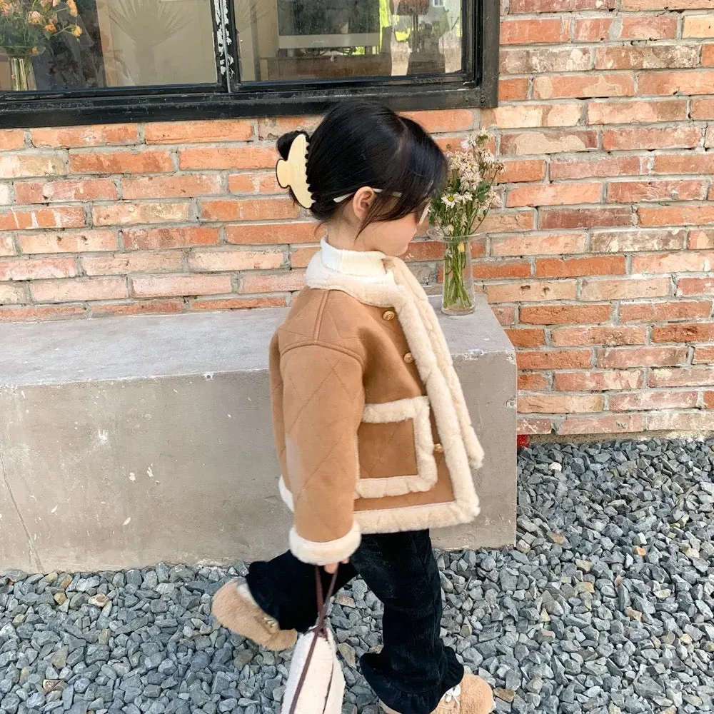 Girls Stylish Winter Wear Solid Jacket