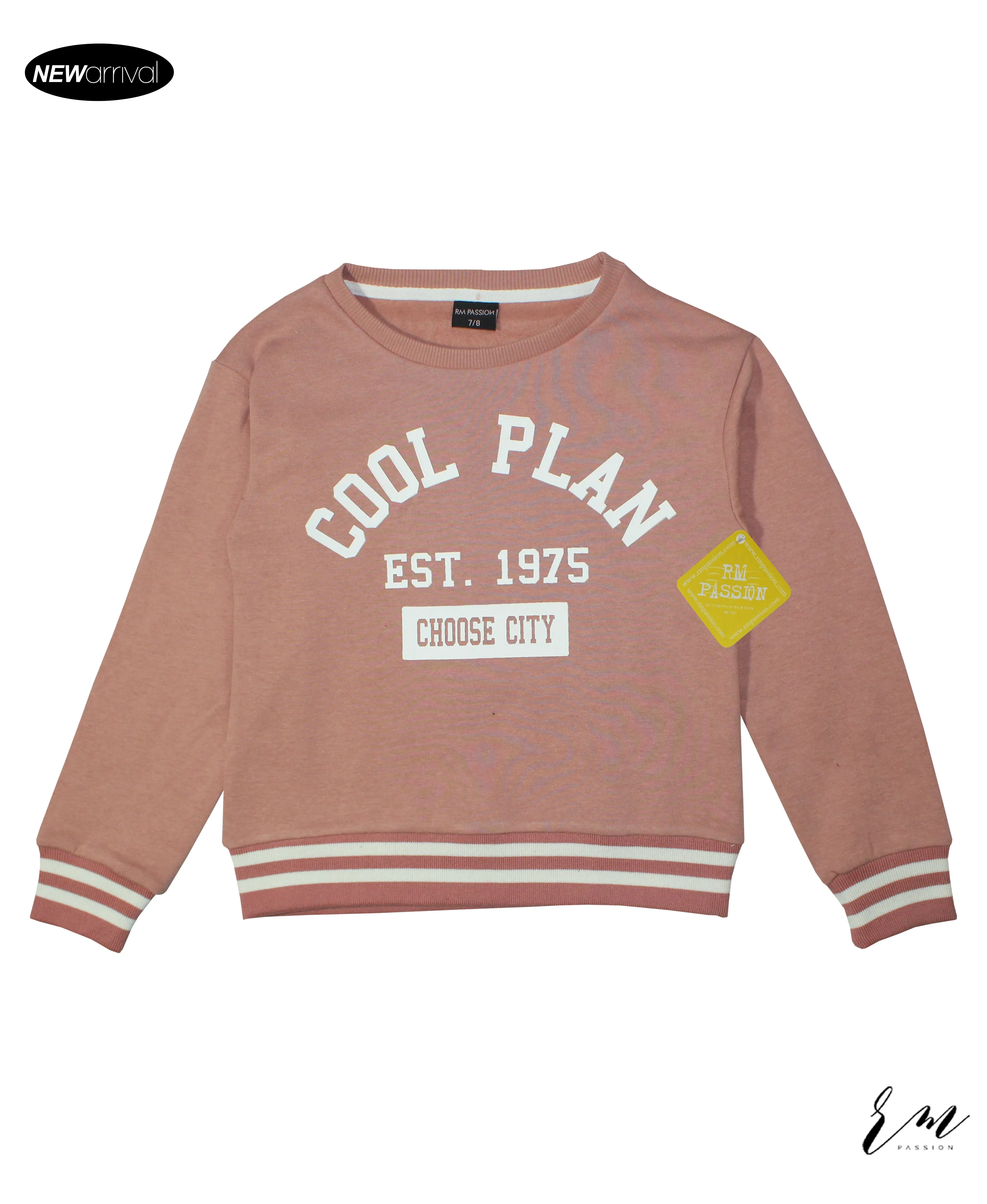 Girls Sweatshirt ( Ash Rose)