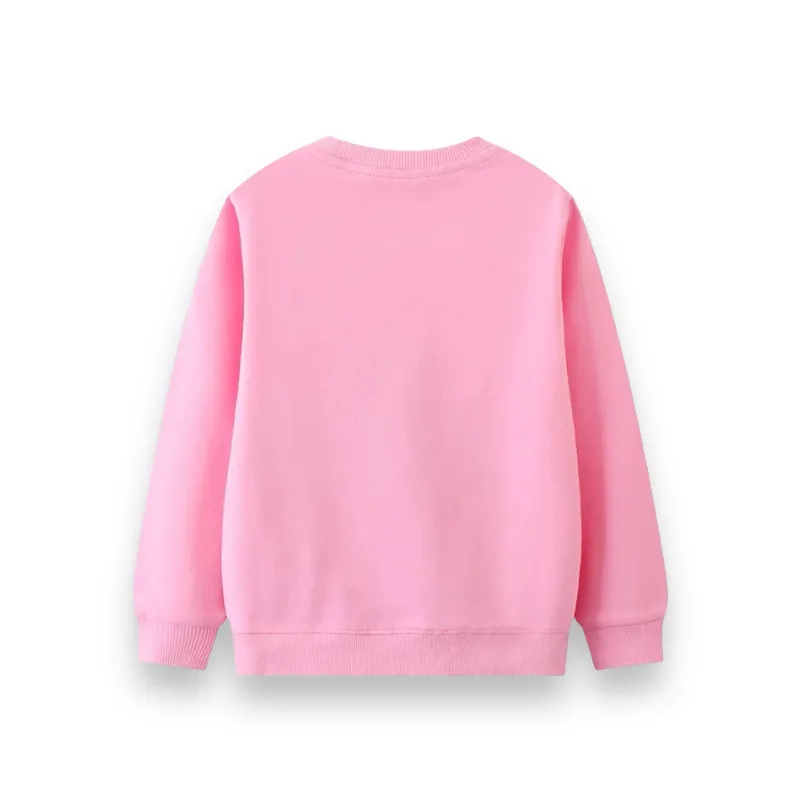 Girls unicorn patchwork Pink sweatshirt