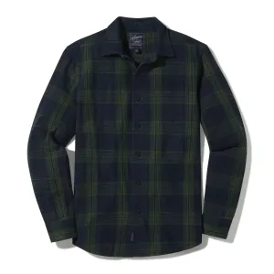 Heavy Casement Flannel Shirt - Navy Green