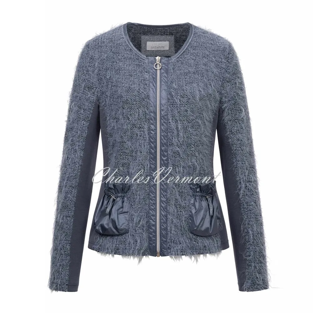 Just White Zip Cardigan – Style J1003
