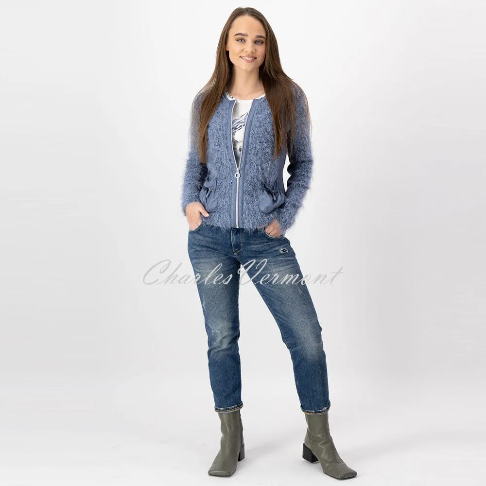 Just White Zip Cardigan – Style J1003