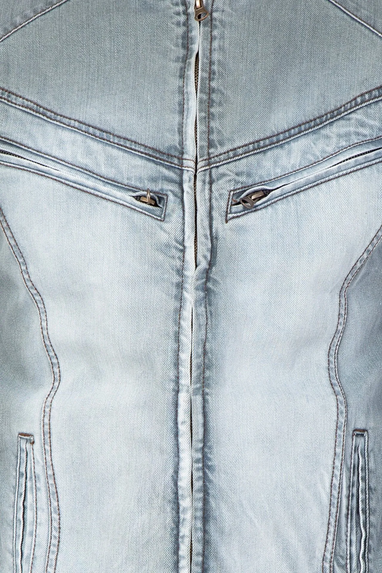 Krossstitch Full Sleeve Men's Denim Grey Jacket with Zip Clouser