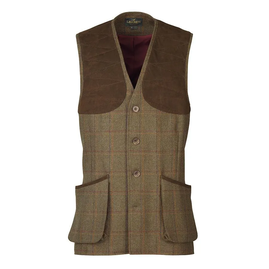 Laksen Leith Mens Tweed Shooting Vest - Woolston Tweed