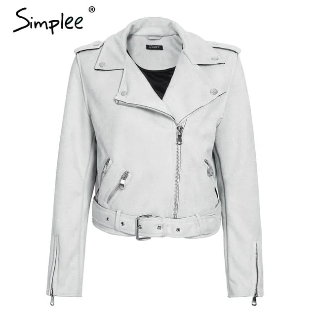 Leather Jackets Leather suede faux leather jacket Women