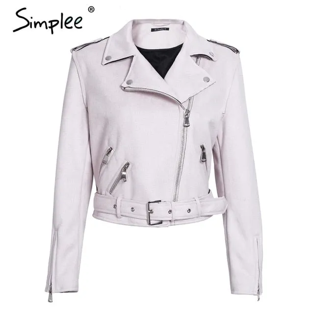 Leather Jackets Leather suede faux leather jacket Women