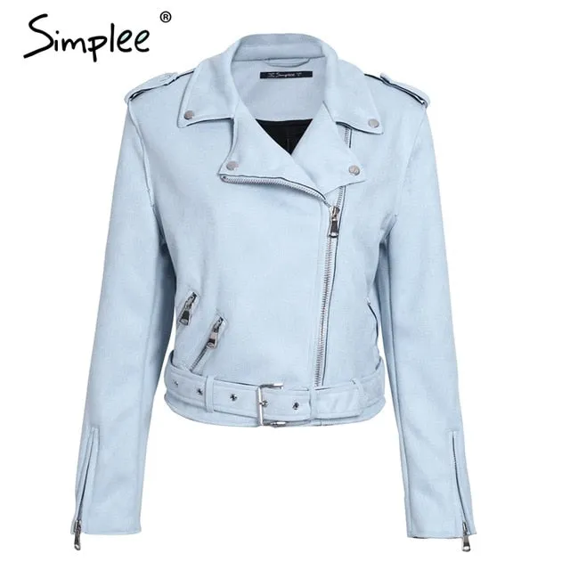 Leather Jackets Leather suede faux leather jacket Women