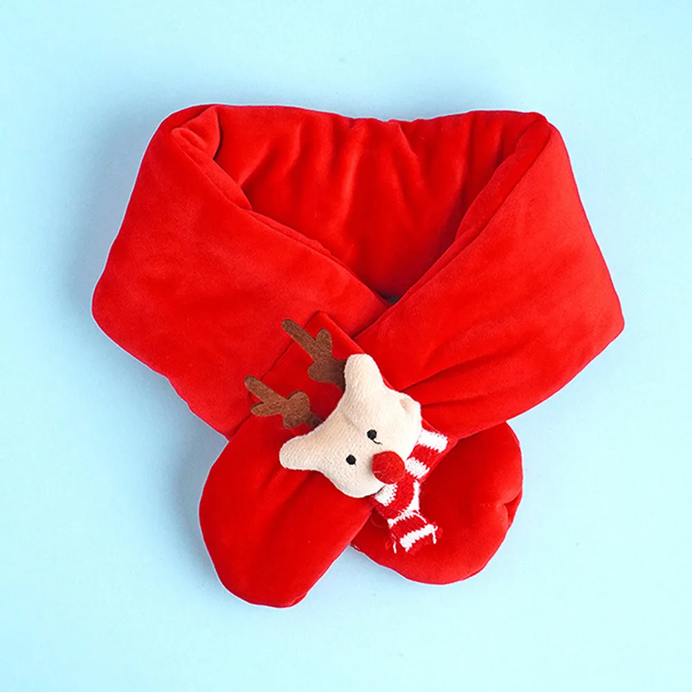 Little Surpise Box 2Pcs Red Nose Reindeer Themed Winter Cap Beanie With Matching Long Style Neck Muffler For Kids