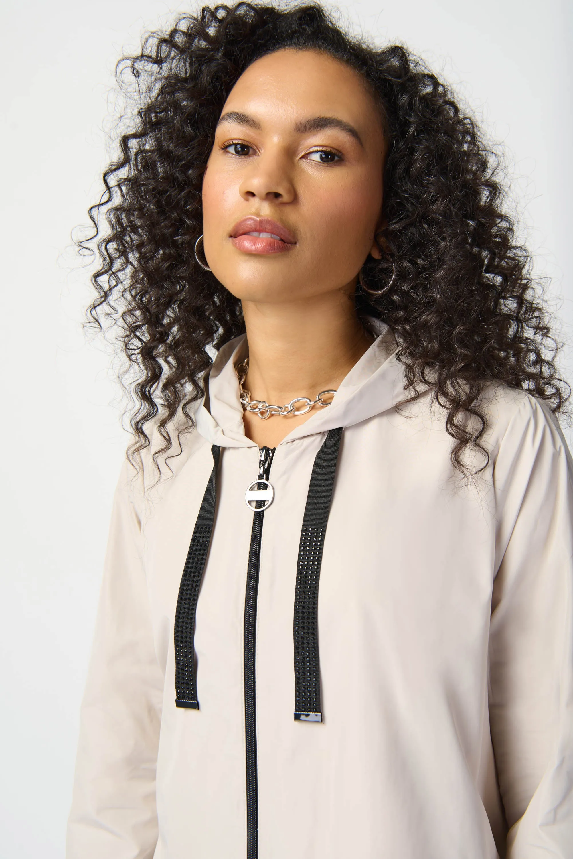 Memory Woven Hooded Trapeze Coat