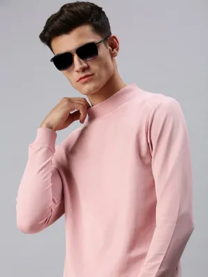 Men Pink Solid Sweatshirt