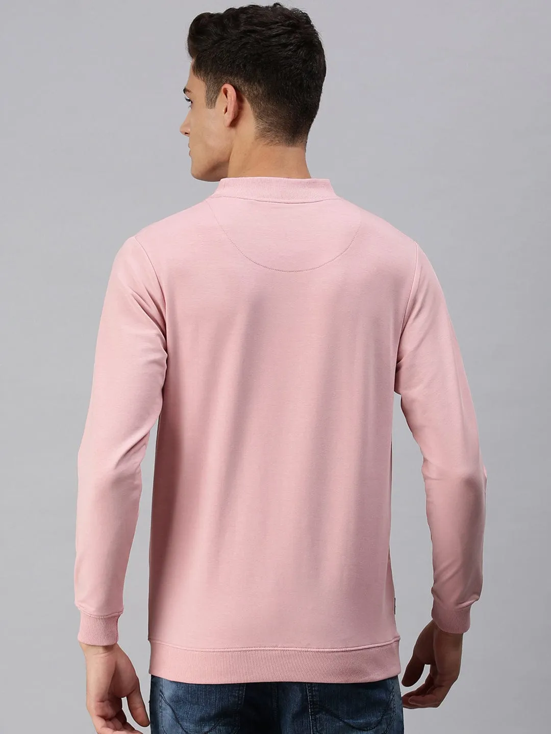 Men Pink Solid Sweatshirt