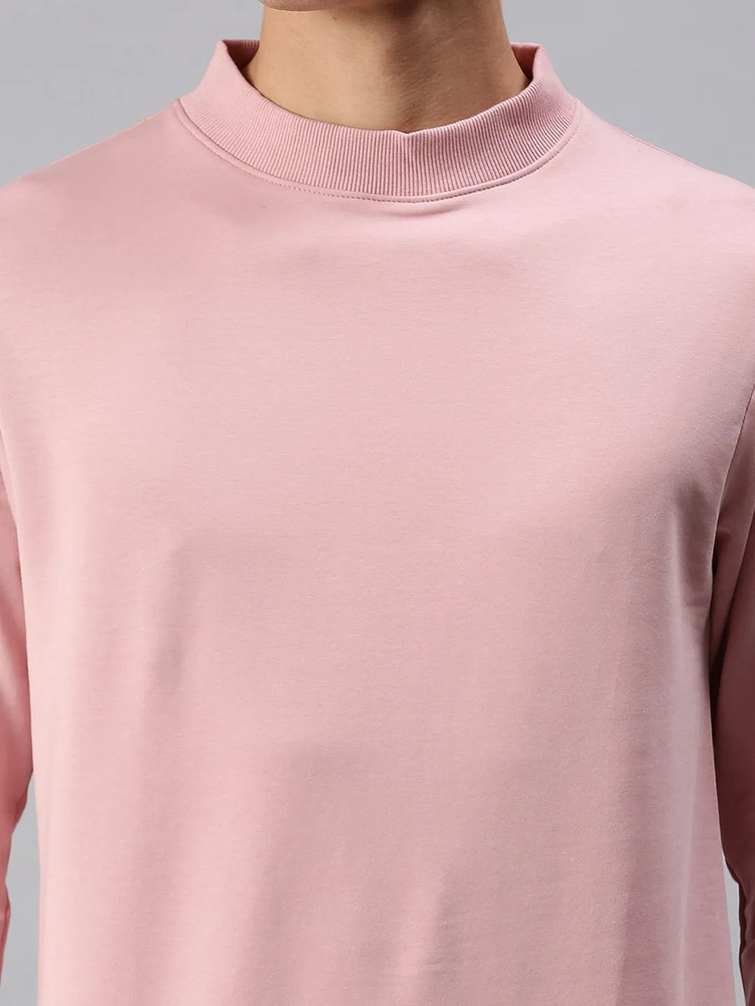 Men Pink Solid Sweatshirt