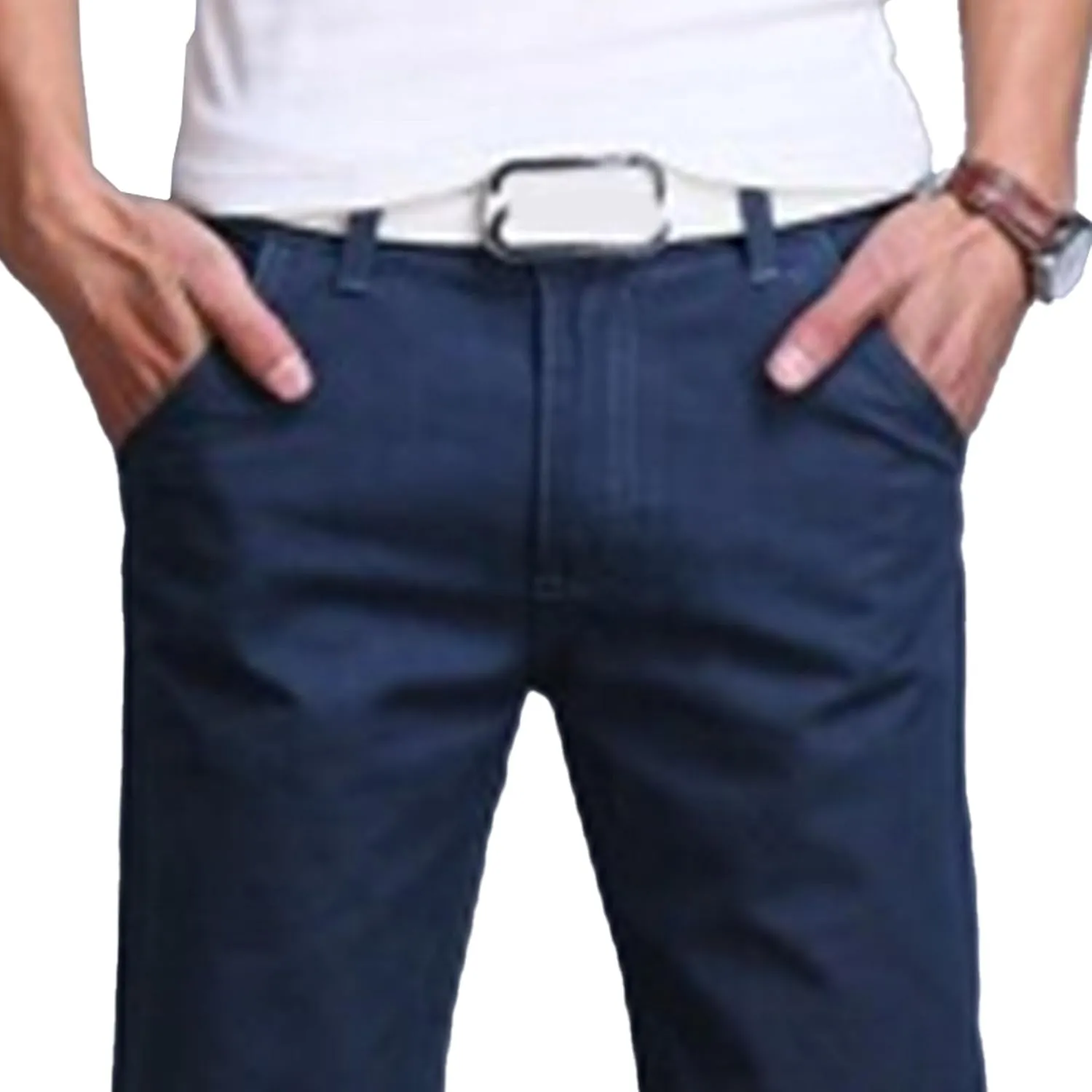 Men's Solid Straight Leg Classic Pants Regular Fit Lightweight Outdoor Trousers Cotton Stretch Summer Pants