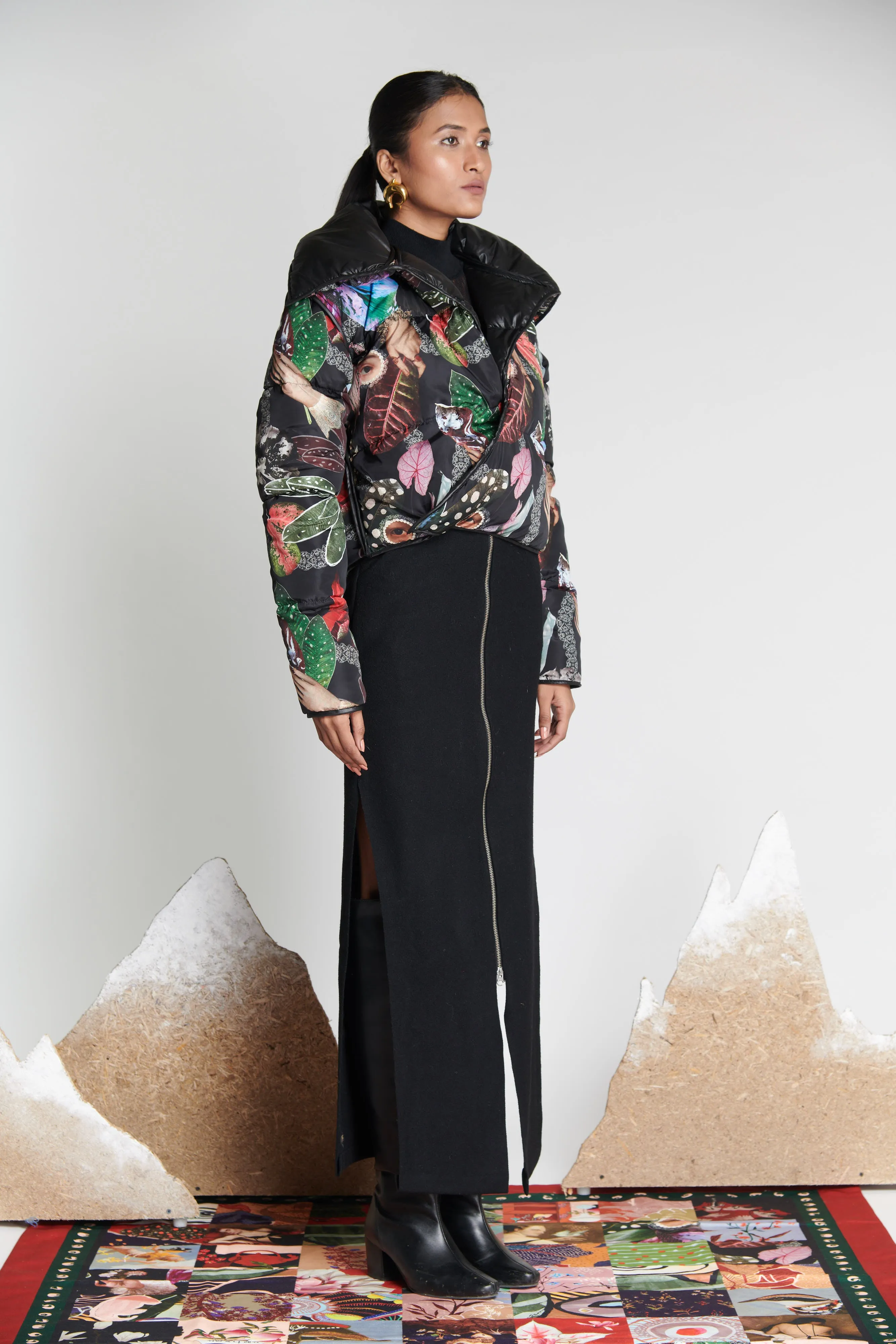 Noir Woollen Felt Skirt