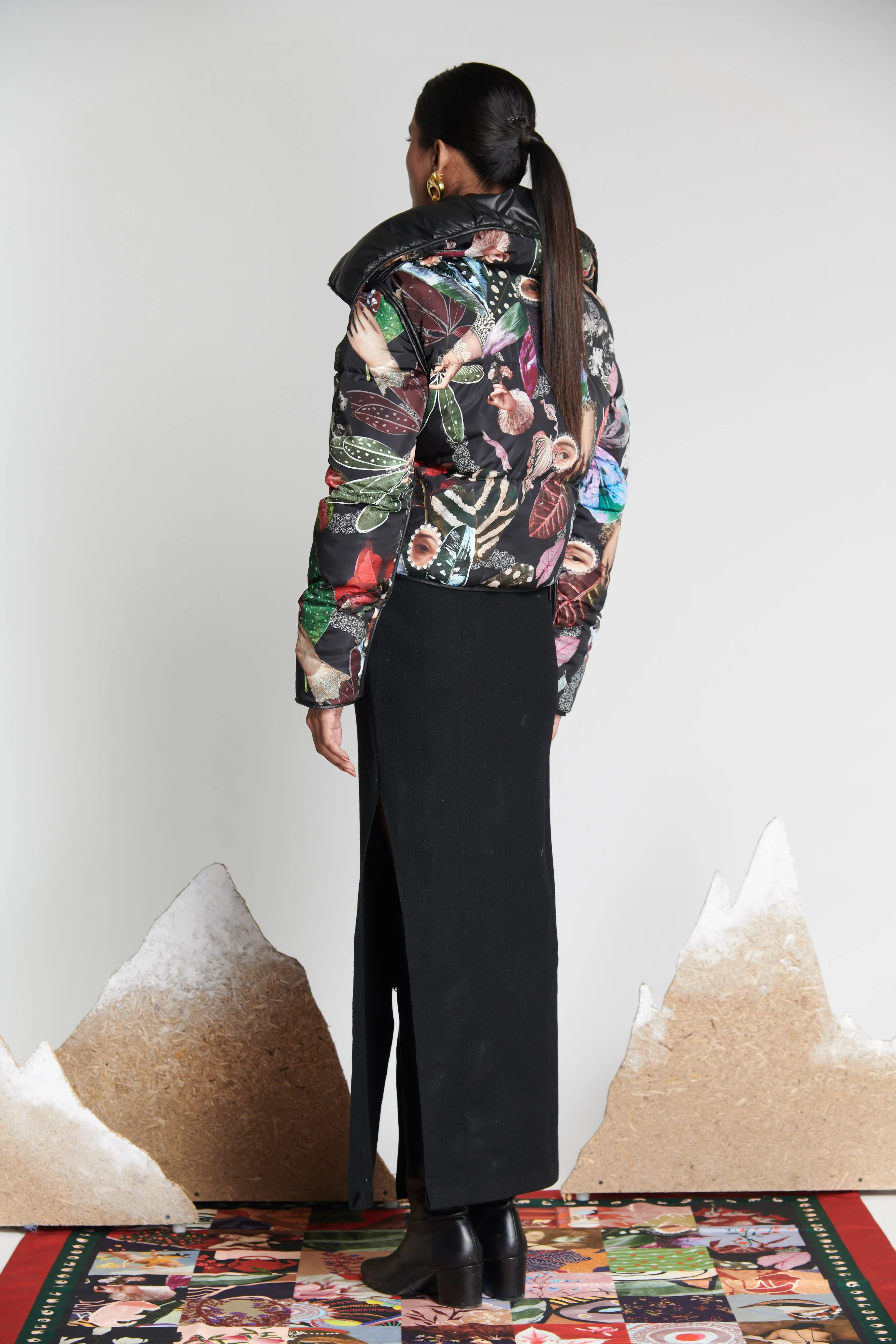 Noir Woollen Felt Skirt