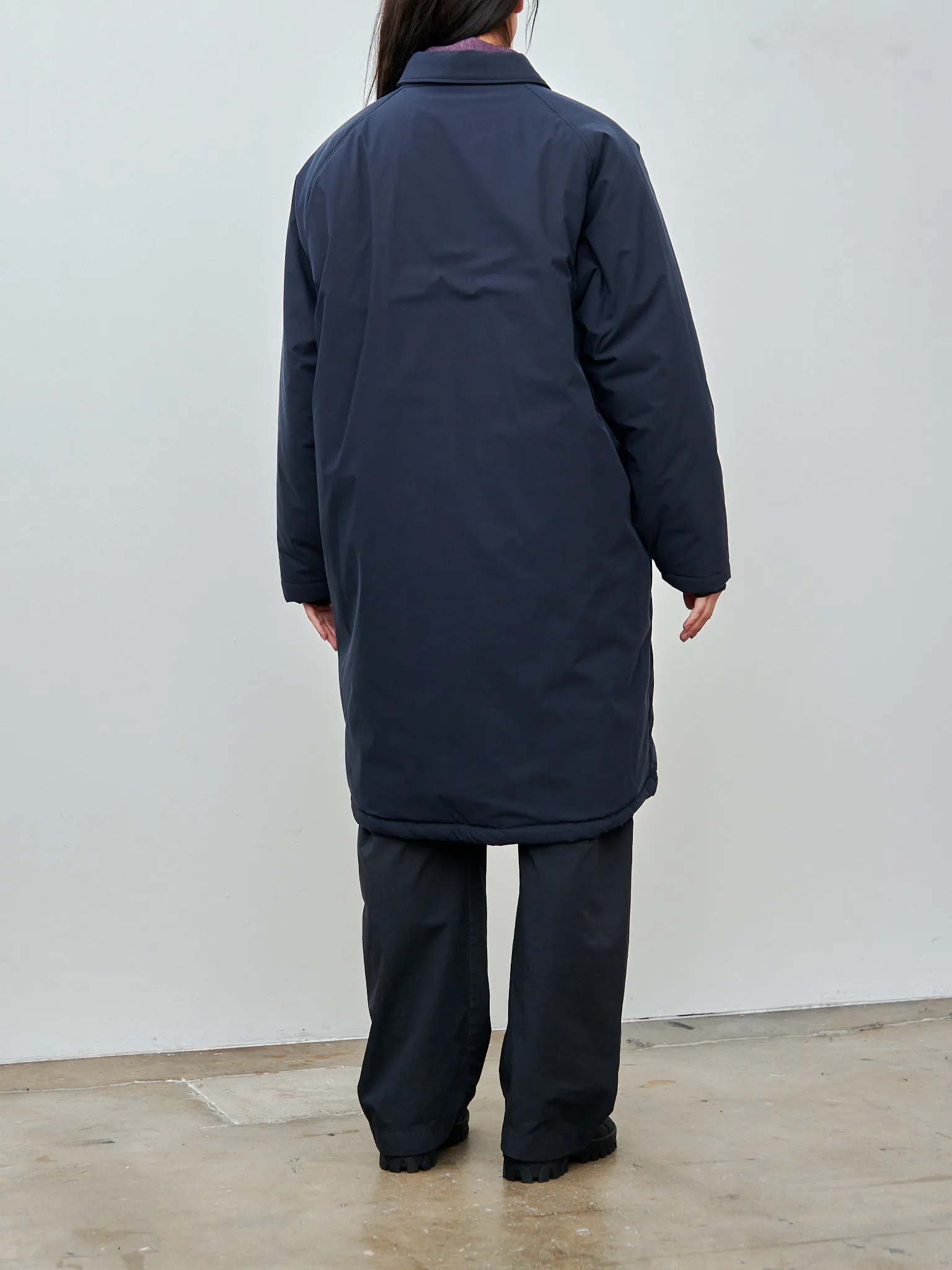 Organic Cotton/Polyester Padded Coat - Navy