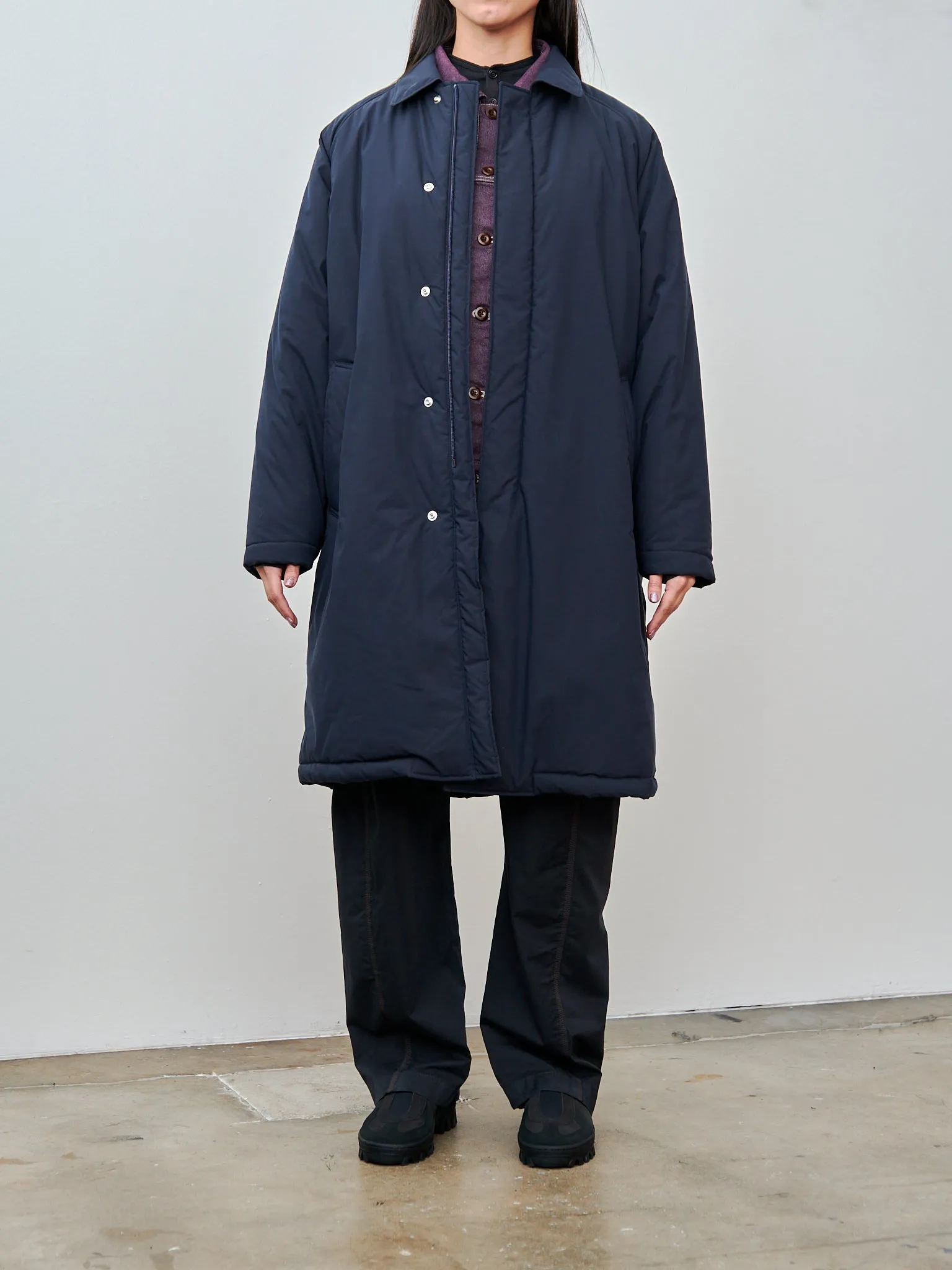 Organic Cotton/Polyester Padded Coat - Navy