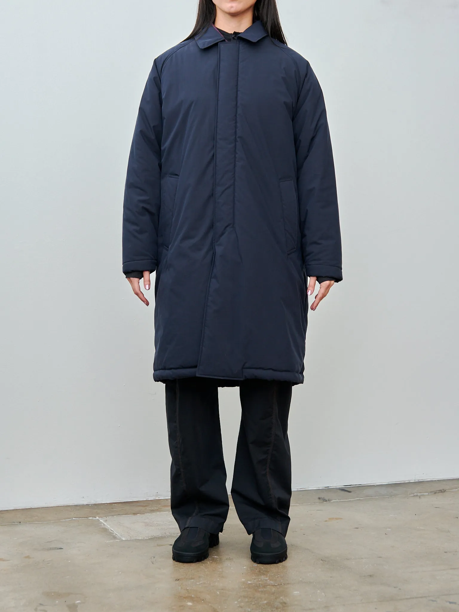 Organic Cotton/Polyester Padded Coat - Navy