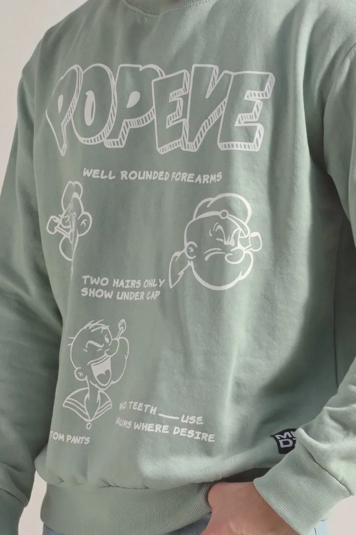 Oversized Graphic Sweatshirt - Sage Green