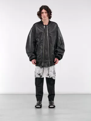 Oversized Leather Bomber Jacket (BL1003-9002-BLACK)