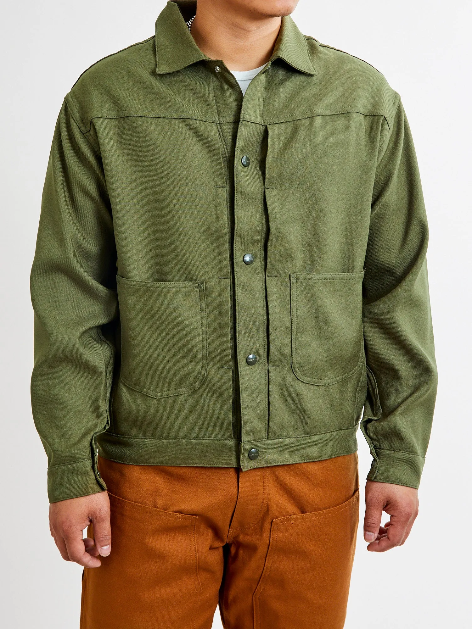 Poly Twill Gardeners Jacket in Olive