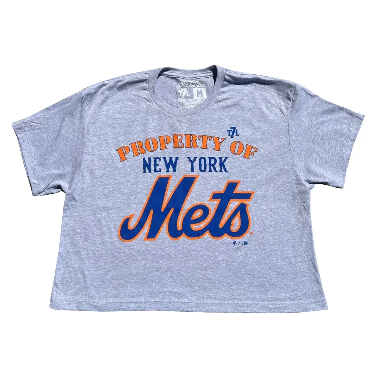 Property Of New York Mets |  Ladies Crop Top