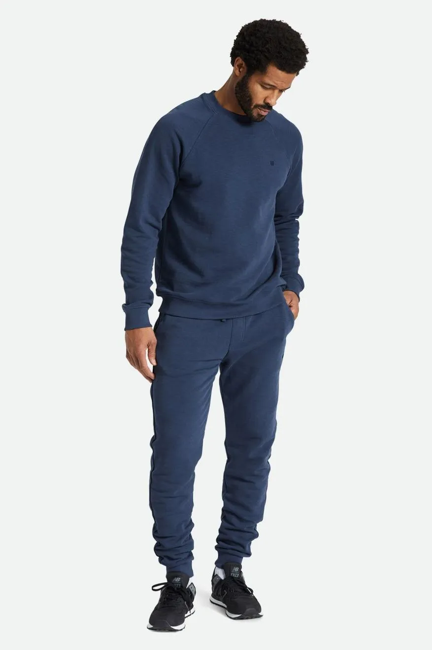 Slub French Terry Crew - Washed Navy