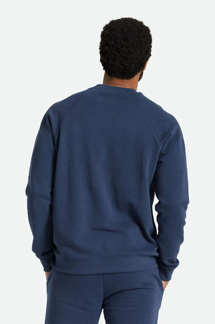 Slub French Terry Crew - Washed Navy