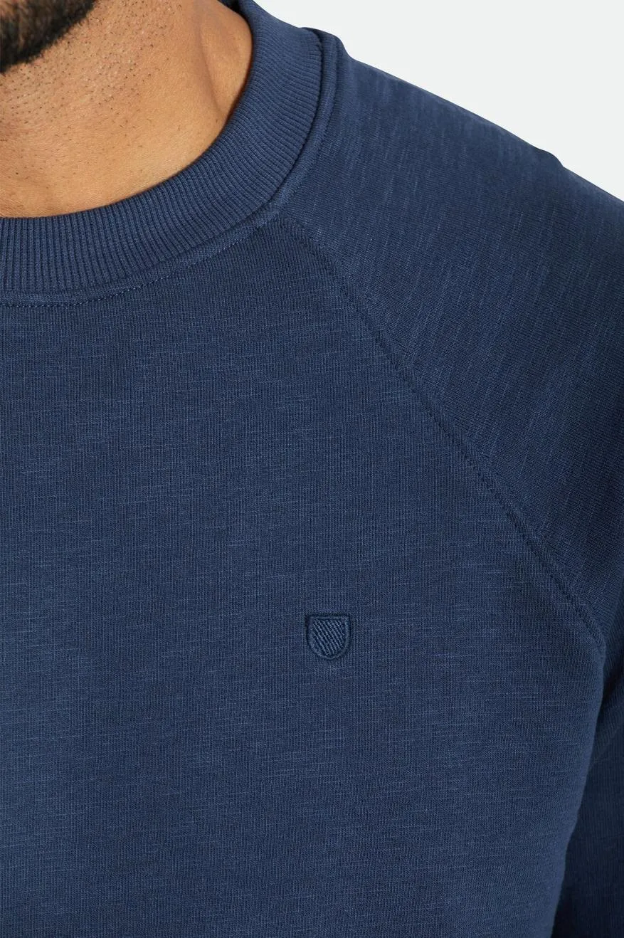 Slub French Terry Crew - Washed Navy