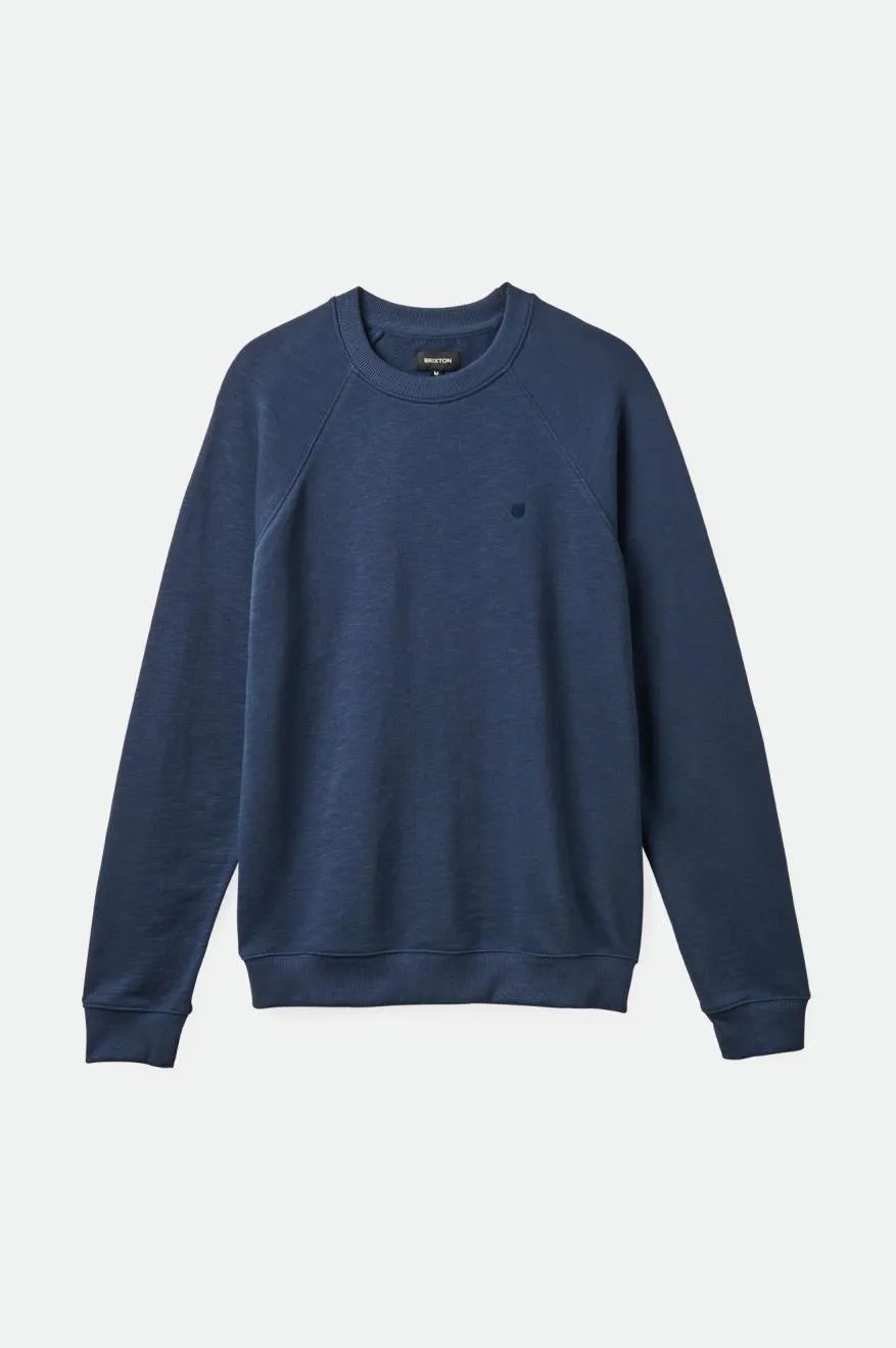 Slub French Terry Crew - Washed Navy