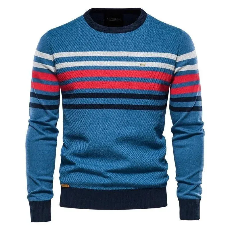 Spliced Cotton Sweater