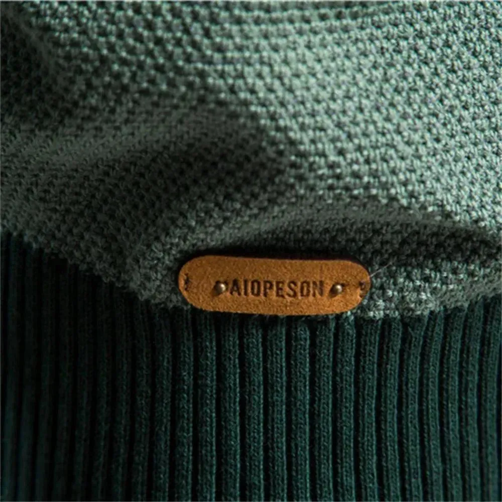 Spliced Cotton Sweater