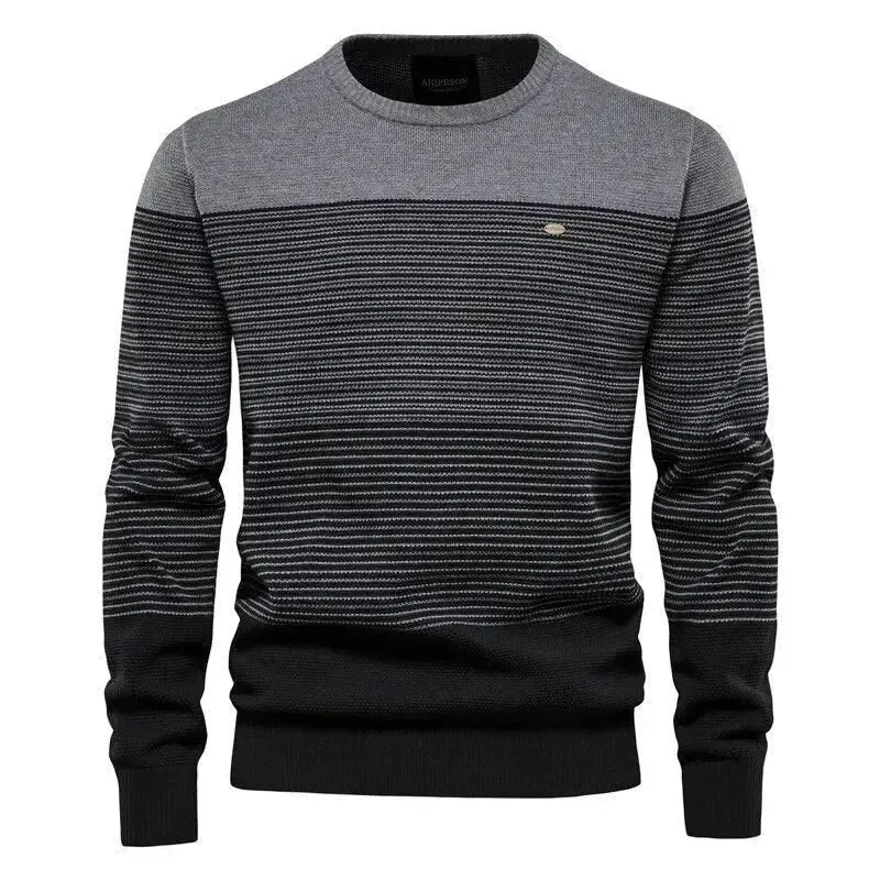 Spliced Cotton Sweater
