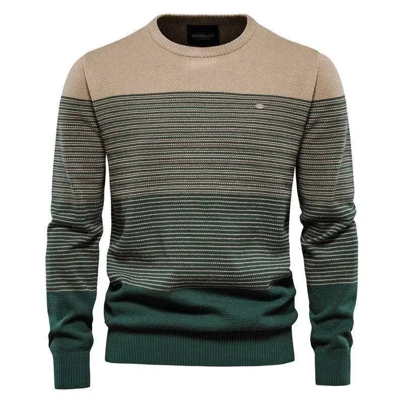 Spliced Cotton Sweater